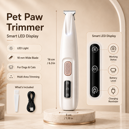 LED Dog Paw Trimmer – Cordless Precision Grooming Clipper