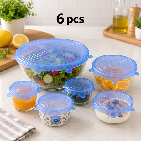FreshSeal™ Reusable Silicone Stretch Lids – Set of 6