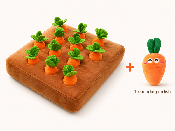 Interactive Carrot Patch Hide & Seek Plush Puzzle, Sensory Foraging & Enrichment Toy