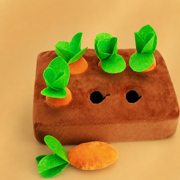 Interactive Carrot Patch Hide & Seek Plush Puzzle, Sensory Foraging & Enrichment Toy