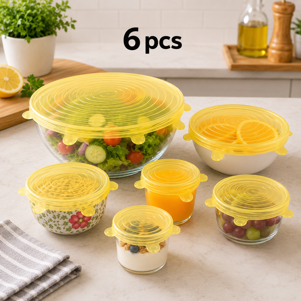 FreshSeal™ Reusable Silicone Stretch Lids – Set of 6