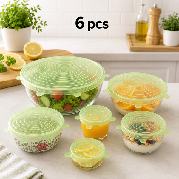 FreshSeal™ Reusable Silicone Stretch Lids – Set of 6
