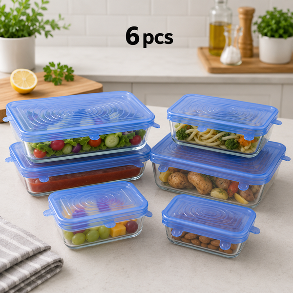 FreshSeal™ Reusable Silicone Stretch Lids – Set of 6