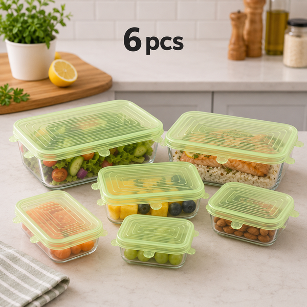 FreshSeal™ Reusable Silicone Stretch Lids – Set of 6