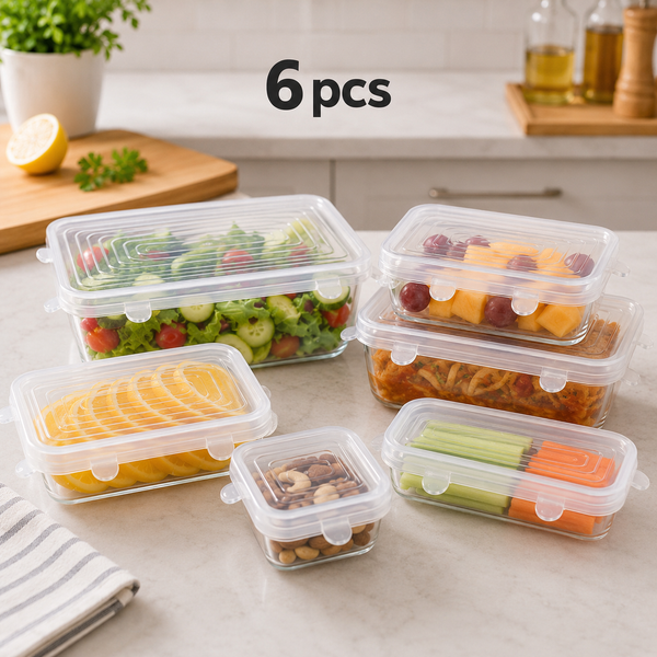 FreshSeal™ Reusable Silicone Stretch Lids – Set of 6