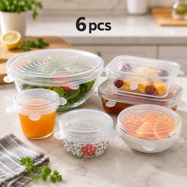 FreshSeal™ Reusable Silicone Stretch Lids – Set of 6